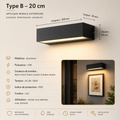 Applique Murale Extérieure LED IP65 Aluminium Noire