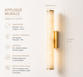 Applique Murale LED Verticale Effet Marbre Dorée  40 ou 50 cm