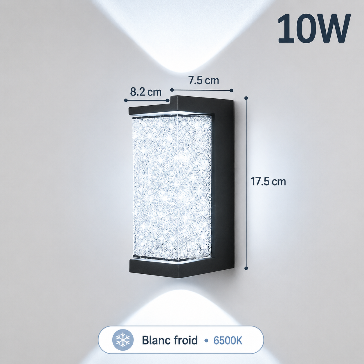 Applique Murale Extérieure LED Cristal 10W