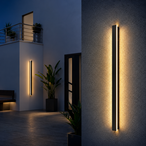 Applique Murale Extérieure LED IP65 Noire Grande Longueur