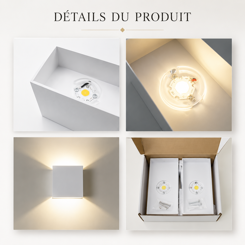 Applique Murale LED Moderne 6W Double Éclairage Haut & Bas