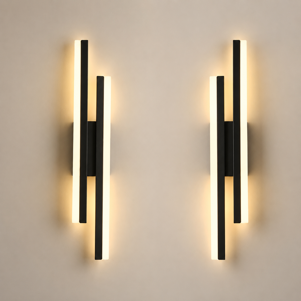 Applique Murale LED Verticale 50 cm  Noir ou Doré