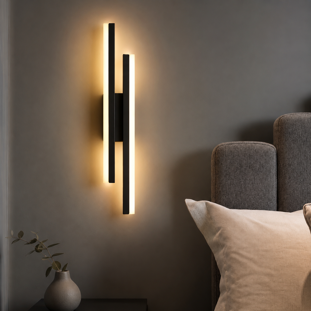 Applique Murale LED Verticale 50 cm  Noir ou Doré