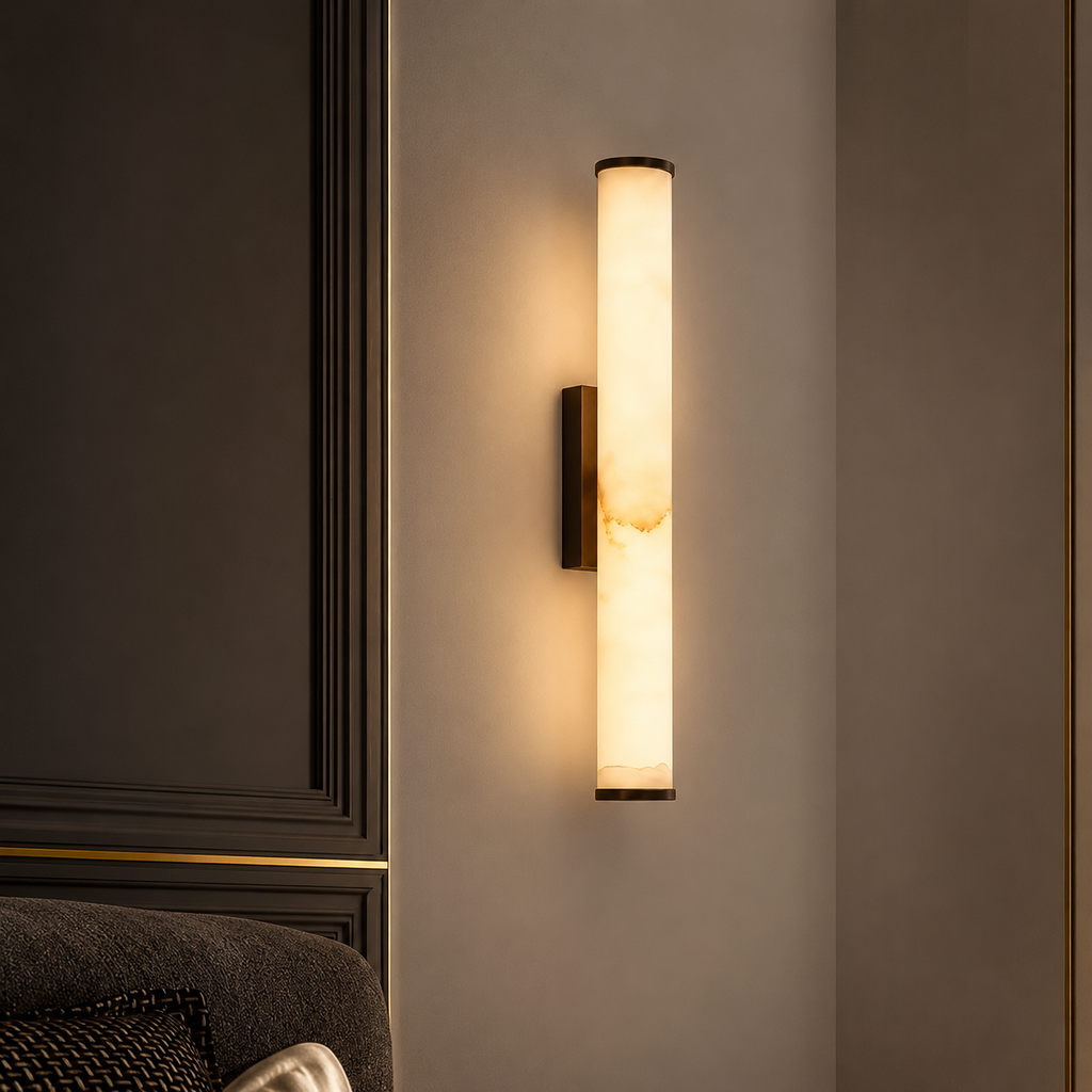 Applique Murale LED Verticale Effet Marbre Dorée  40 ou 50 cm