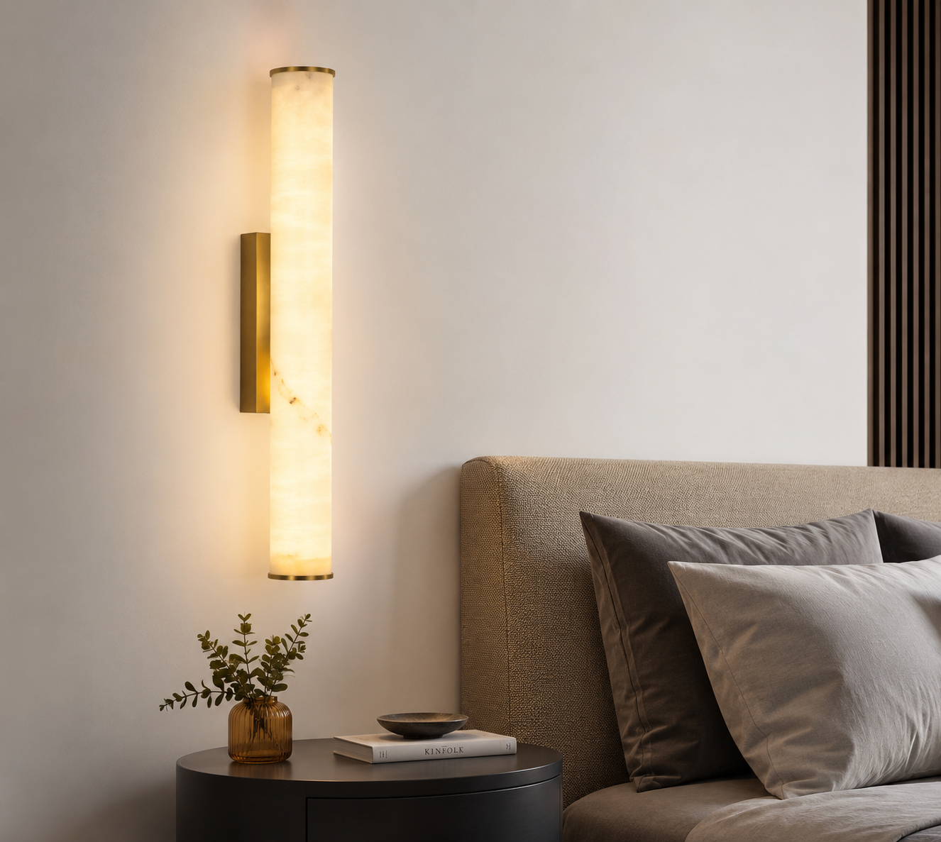 Applique Murale LED Verticale Effet Marbre Dorée  40 ou 50 cm