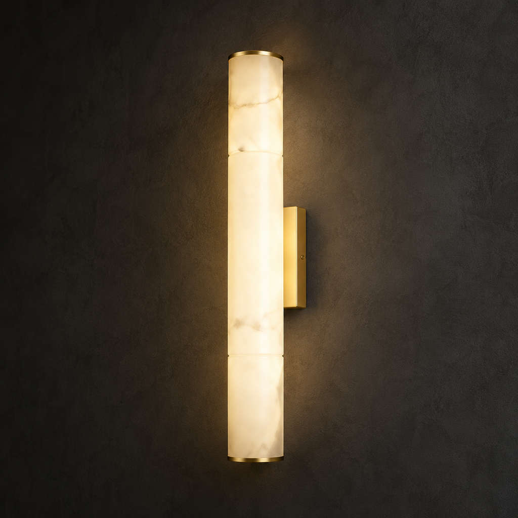 Applique Murale LED Verticale Effet Marbre Dorée  40 ou 50 cm