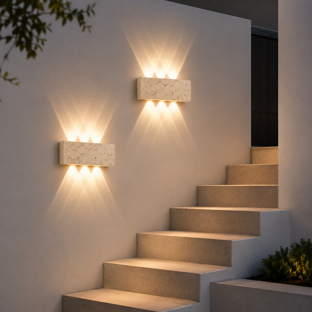 Applique Murale LED en Pierre Naturelle Wabi-Sabi