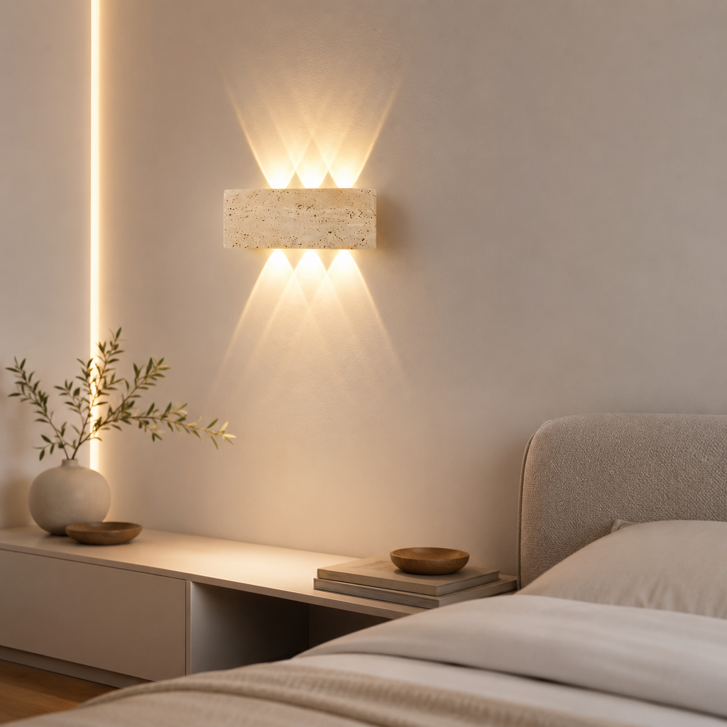 Applique Murale LED en Pierre Naturelle Wabi-Sabi