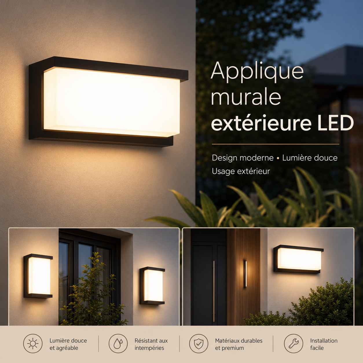 Applique Murale LED Extérieure Étanche 24W