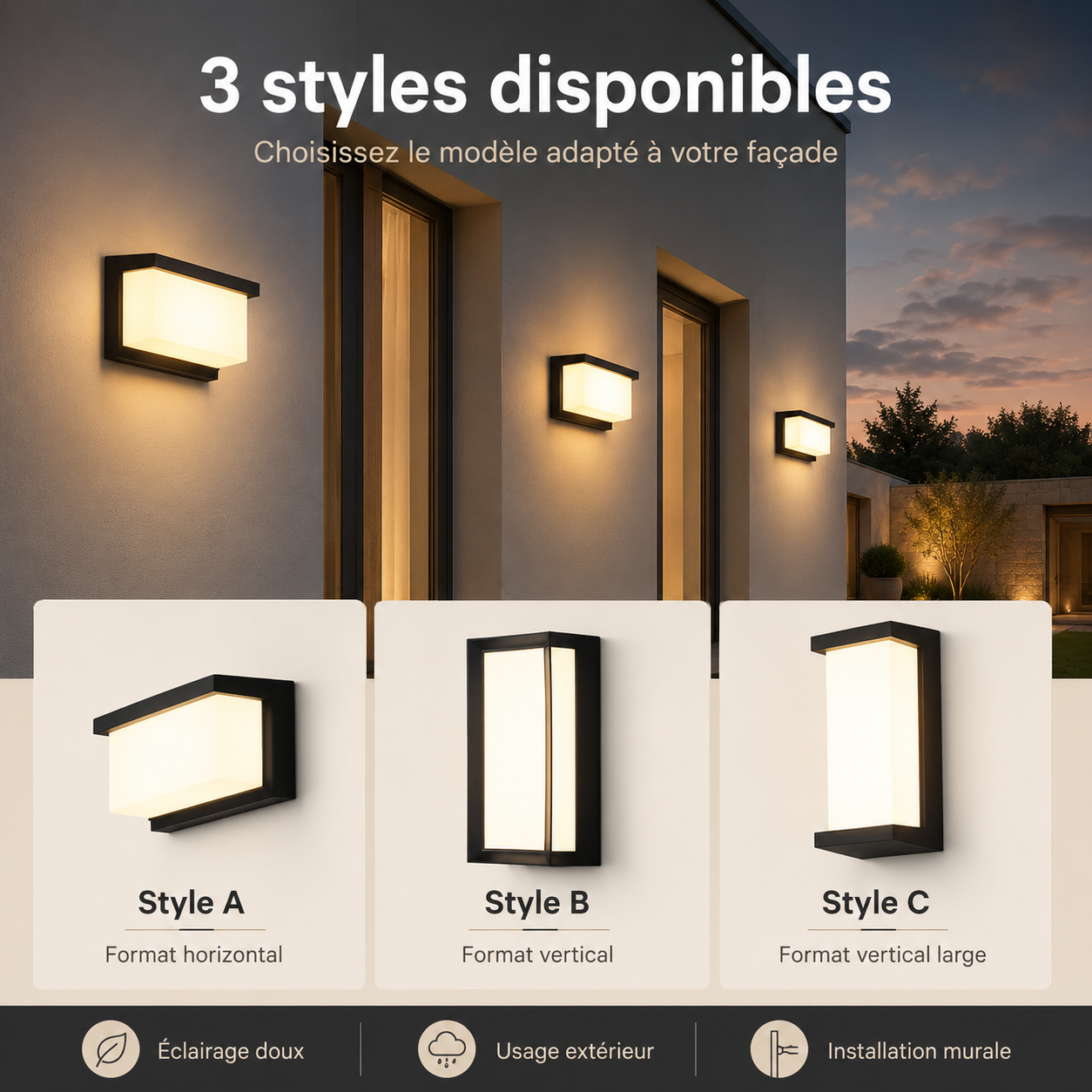 Applique Murale LED Extérieure Étanche 24W