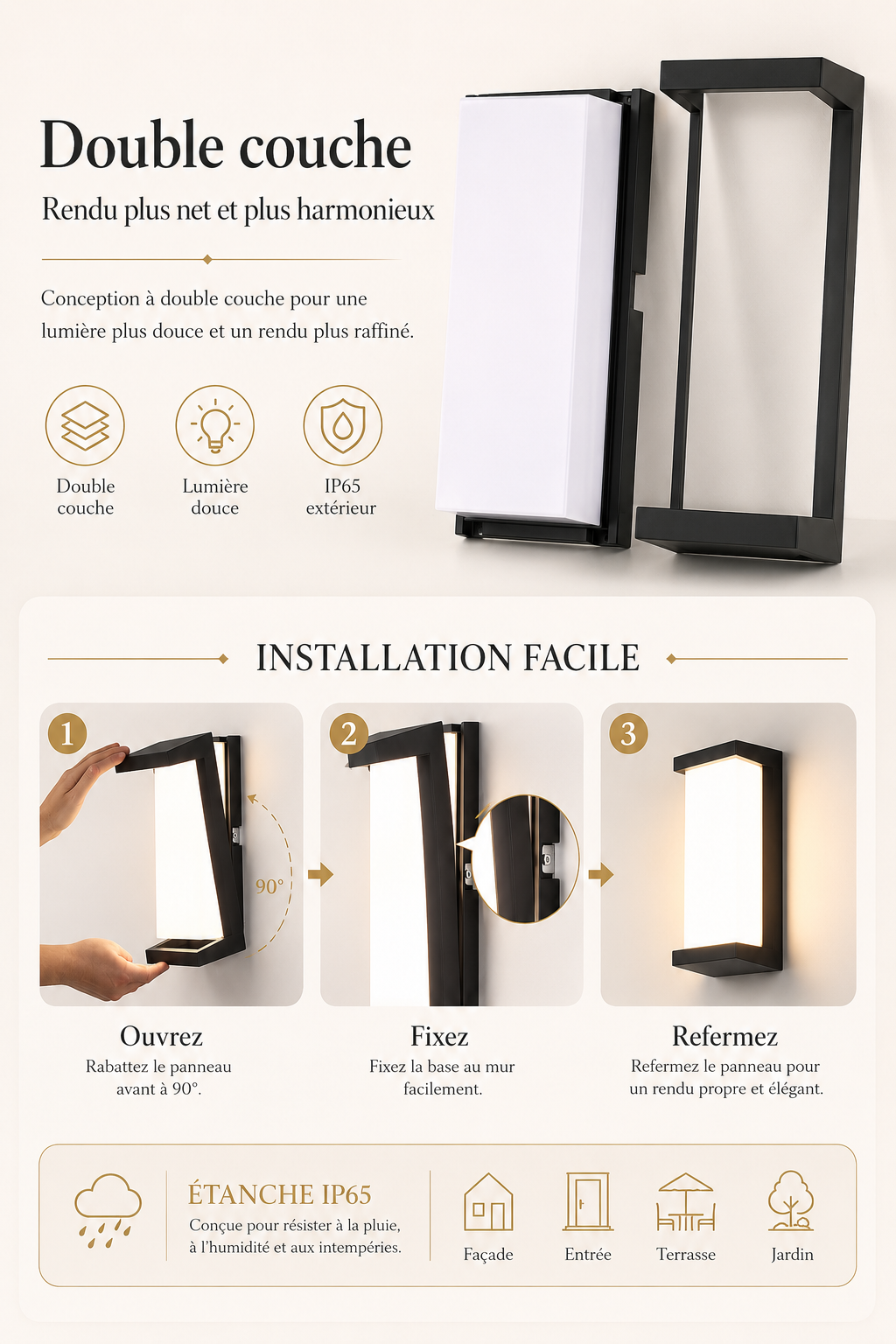 Applique Murale LED Extérieure Étanche 24W