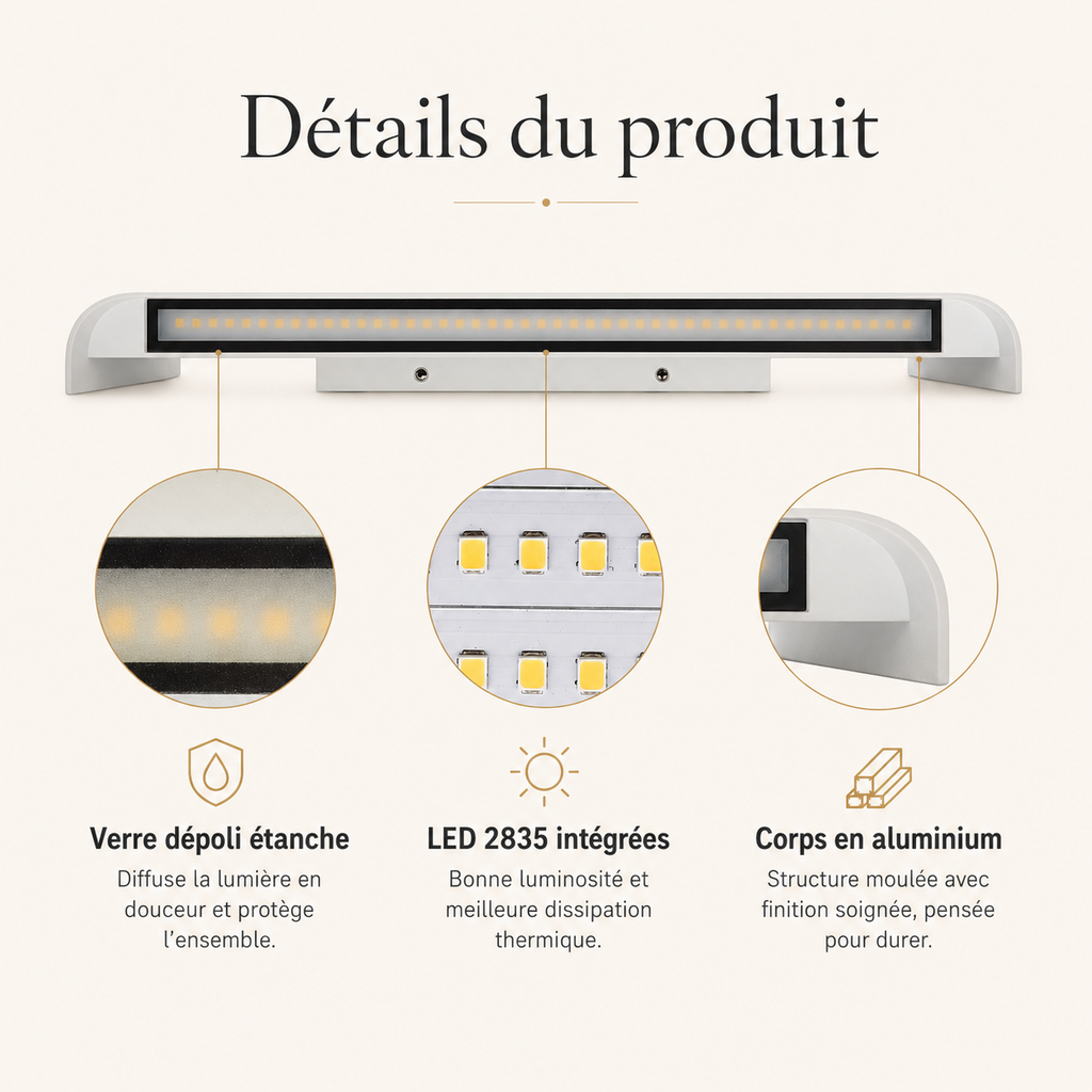 Applique Murale LED IP65 Haut et Bas Blanche