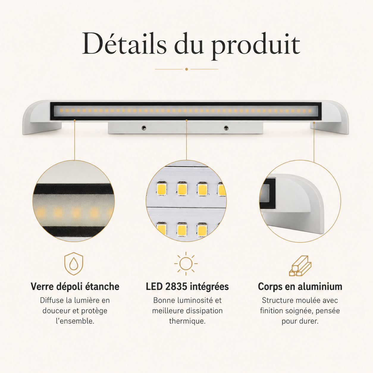 Applique Murale LED IP65 Haut et Bas Blanche