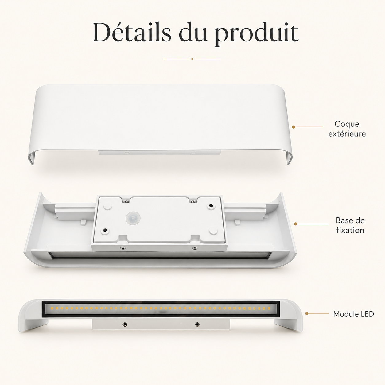 Applique Murale LED IP65 Haut et Bas Blanche