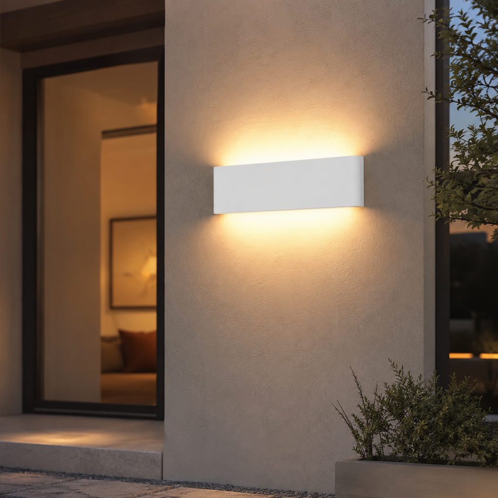 Applique Murale LED IP65 Haut et Bas Blanche