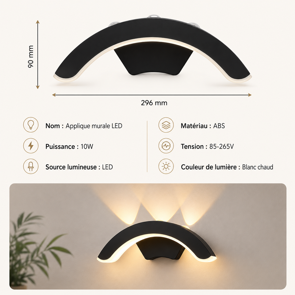 Applique Murale Extérieure LED IP66 10W