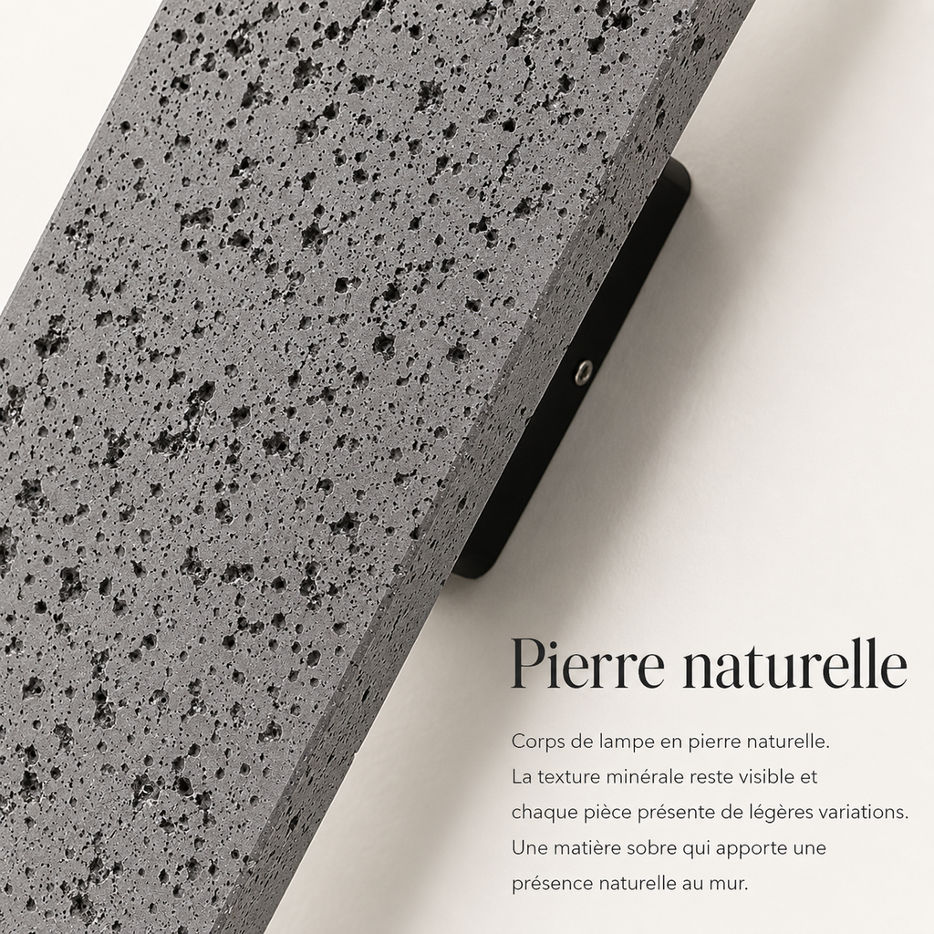 Applique Murale Extérieure LED en Pierre Naturelle IP65