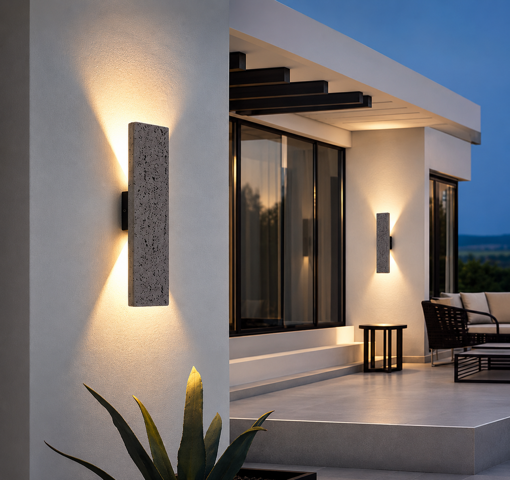 Applique Murale Extérieure LED en Pierre Naturelle IP65