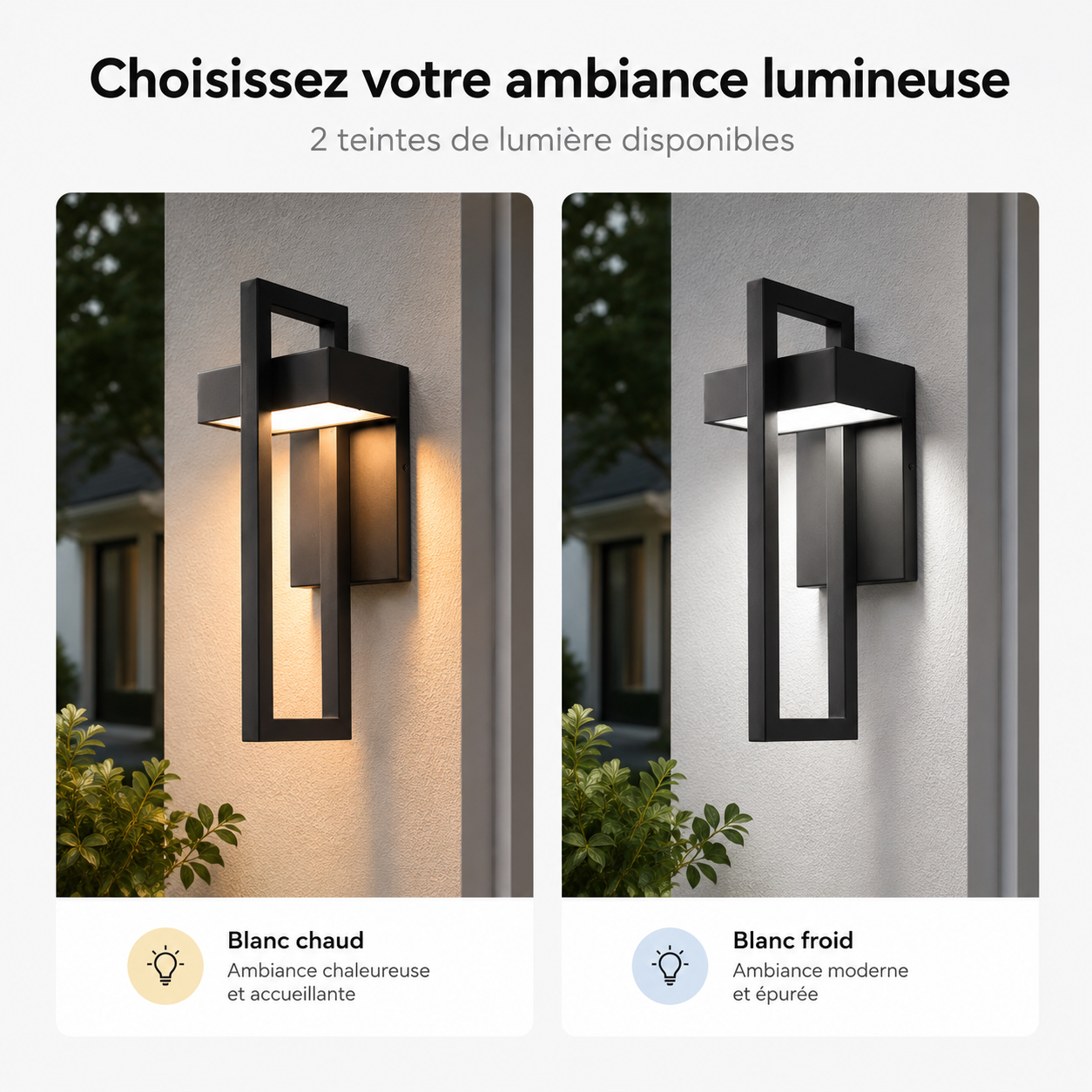 Applique Murale Extérieure LED Vintage Noire