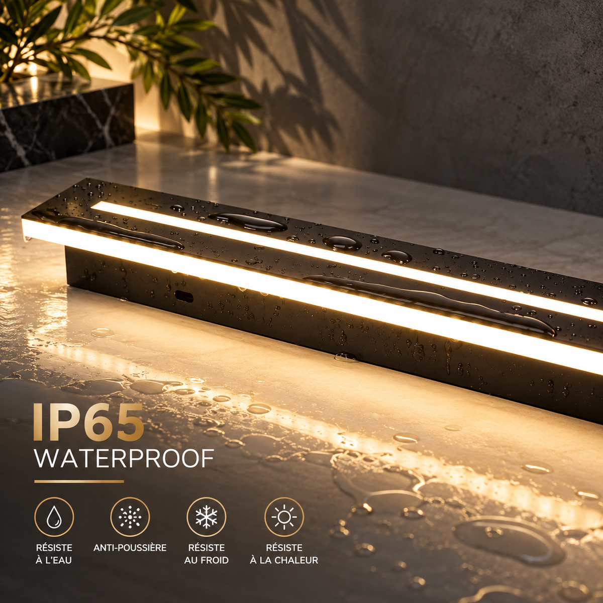 Applique Murale Extérieure LED Longue IP65 40 à 120 cm