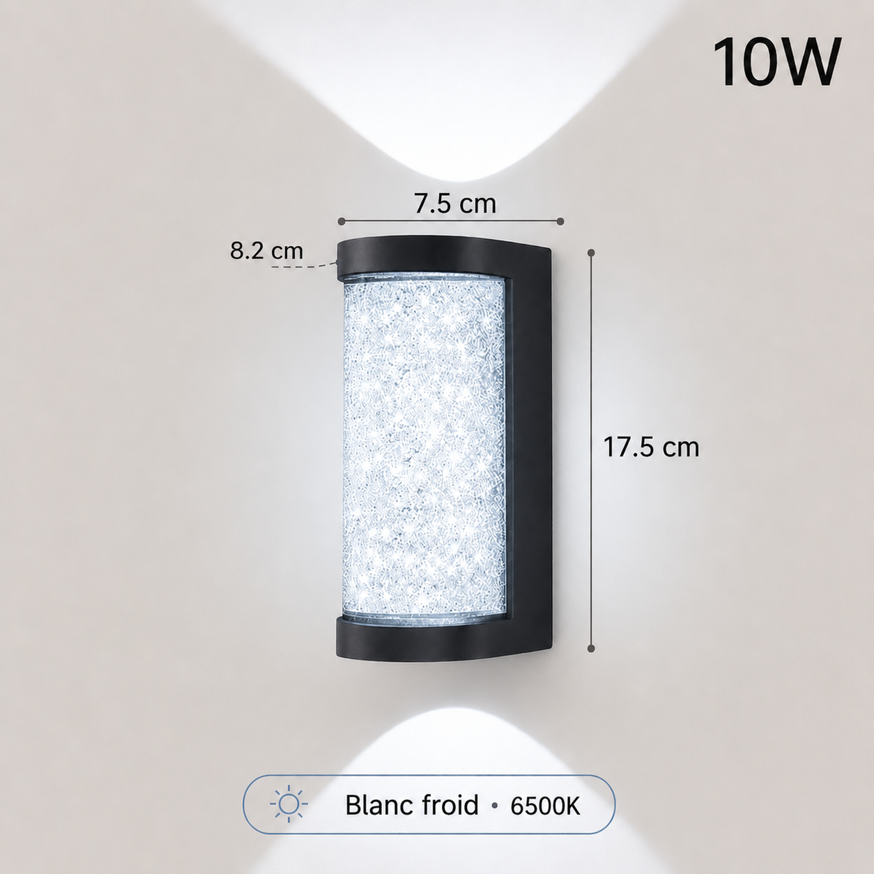 Applique Murale Extérieure LED Cristal 10W